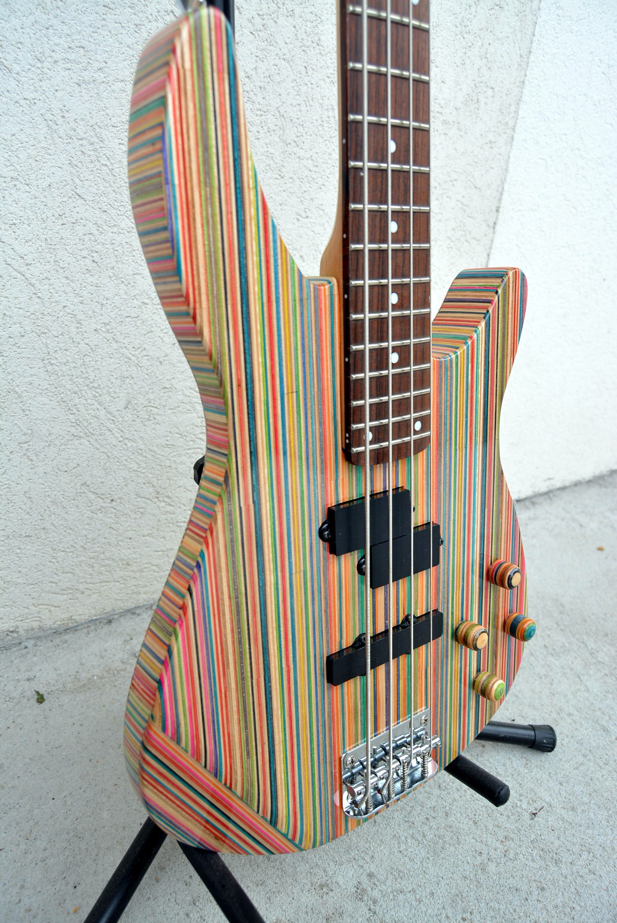Perfect gift Bass guitar from recycled skateboard decks Etsy