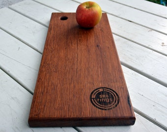 Perfect gift Cutting board from recycled oak barrel wood, cutting deck, kitchen board 10