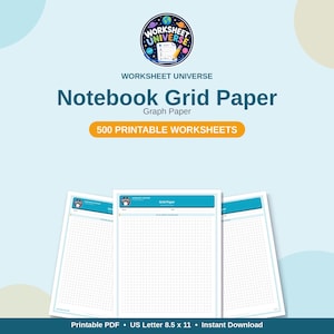 Graph Paper Printable | 100 Unique Grid, Dot & Isometric Notebook Pages | Math and Bullet Journal Paper | Instant Download PDF