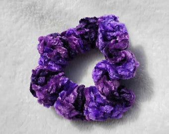 elastico per capelli all'uncinetto multicolore viola