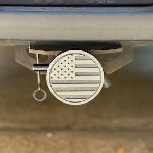 Patriotic 2 Inch Trailer Hitch Cover | American Flag or 1776 Truck Hitch Plug | Swappable Faceplate Design