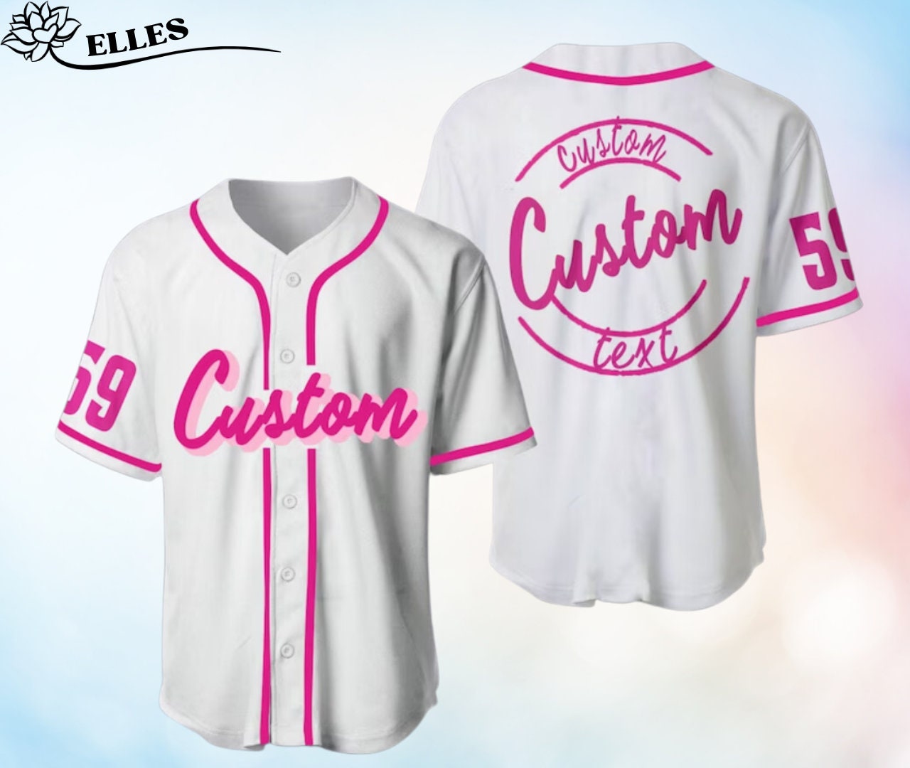 Tribute 2-Button Camo Trim Baseball Jersey Team name Tail Names and Numbers