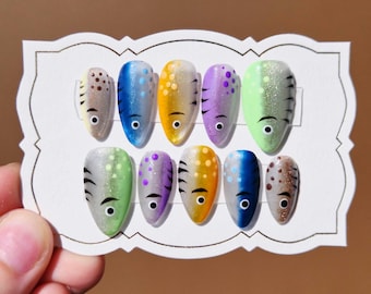 Handmade Fishing Lure Press On Nails