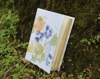 Eco flower printing journal, notebook, painting journal, notebook diary colorful pages  gratitude journal