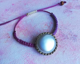 Adjustable Button Bracelet: Vintage Boho Jewelry