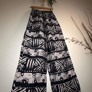 Bespoke Adire Pants, Handcrafted 100% Cotton Wearable Art Tie and Dye Pants | One-of-a-Kind Loose Fit Pants | 48”