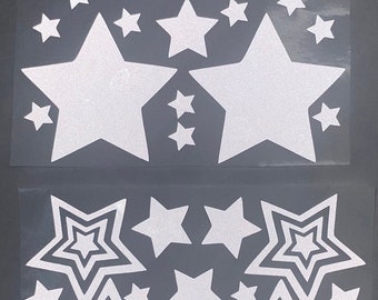 Silver Reflective Star Pasties Body Stickers Set for Raves, Festivals, Parties