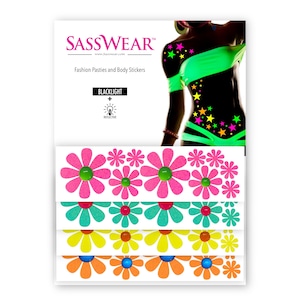 Blacklight Daisy Body Stickers EDC Costume Neon Daisy's Blacklight Glow Party Rave Outfit image 10