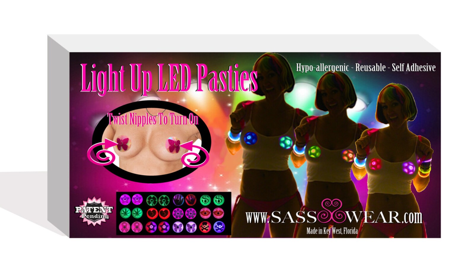 Light up LED Nipple Pasties Red Hearts Ellen Show Valentines Etsy