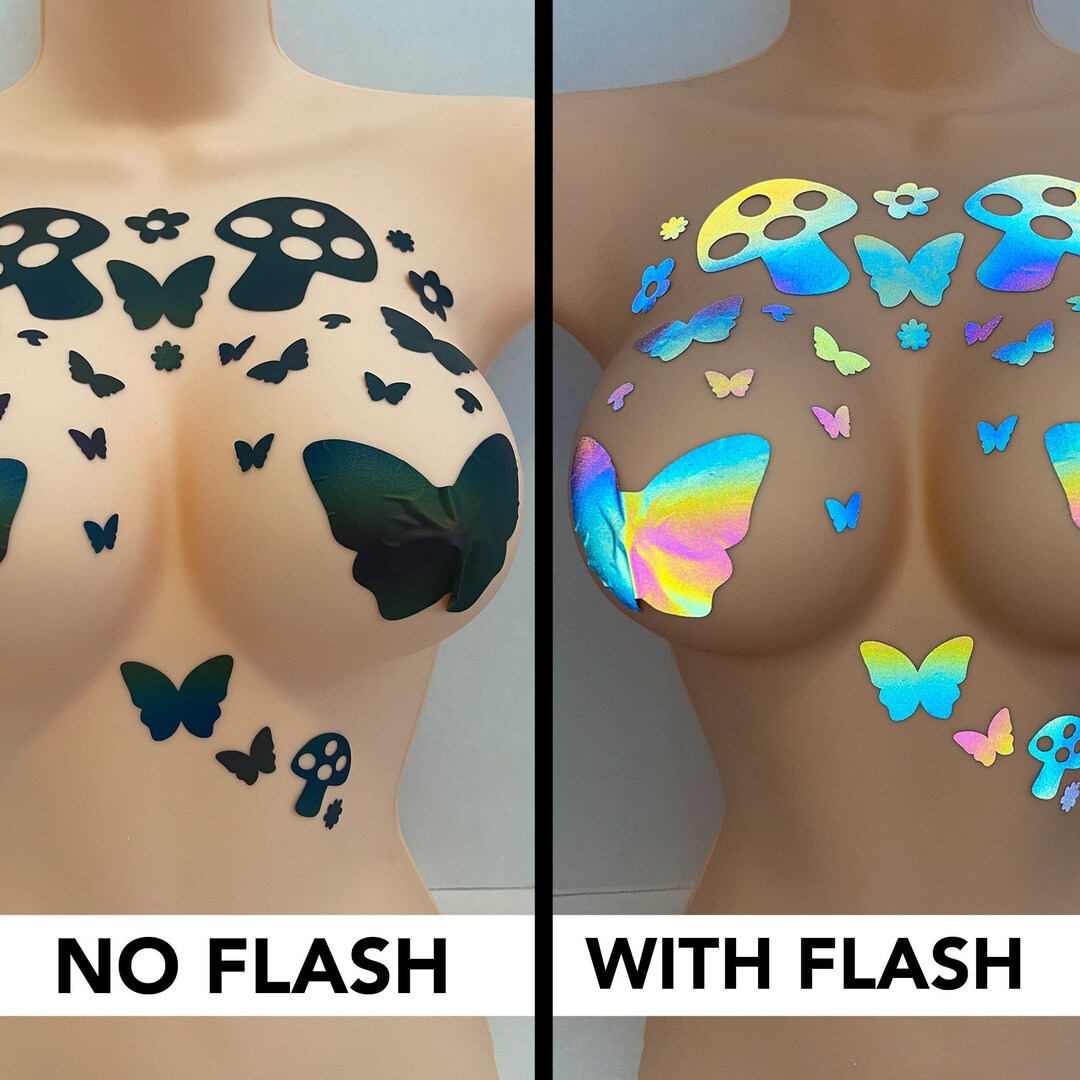 Fever Irridecent Flower Nipple Pasties Rainbow Adult main image 0