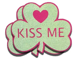 Shamrock Kiss Me Heart Blacklight Nipple Cover Pasties, Green Pasties Saint Patricks Day