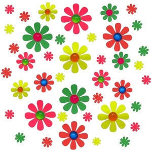 Blacklight Daisy Body Stickers EDC Costume Neon Daisy's Blacklight Glow Party Rave Outfit image 5