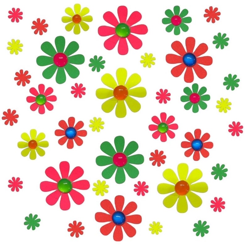 Blacklight Daisy Body Stickers EDC Costume Neon Daisy's Blacklight Glow Party Rave Outfit image 5