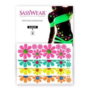 Blacklight Daisy Body Stickers - EDC Costume - Neon Daisy's - Blacklight Glow Party - Rave Outfit image 10