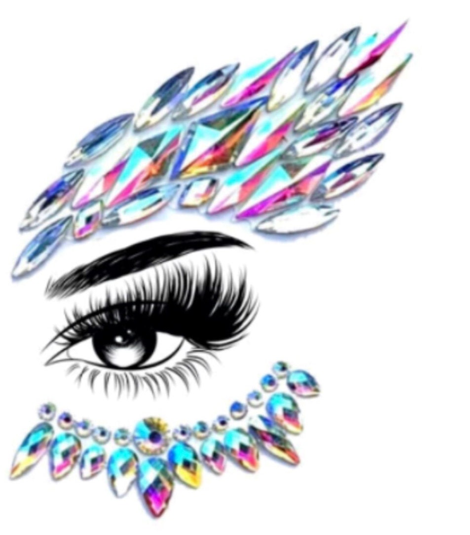 3D Circle Face Sticker Rhinestone Jewelry Festival Eye Makeup for Coach EDC  
