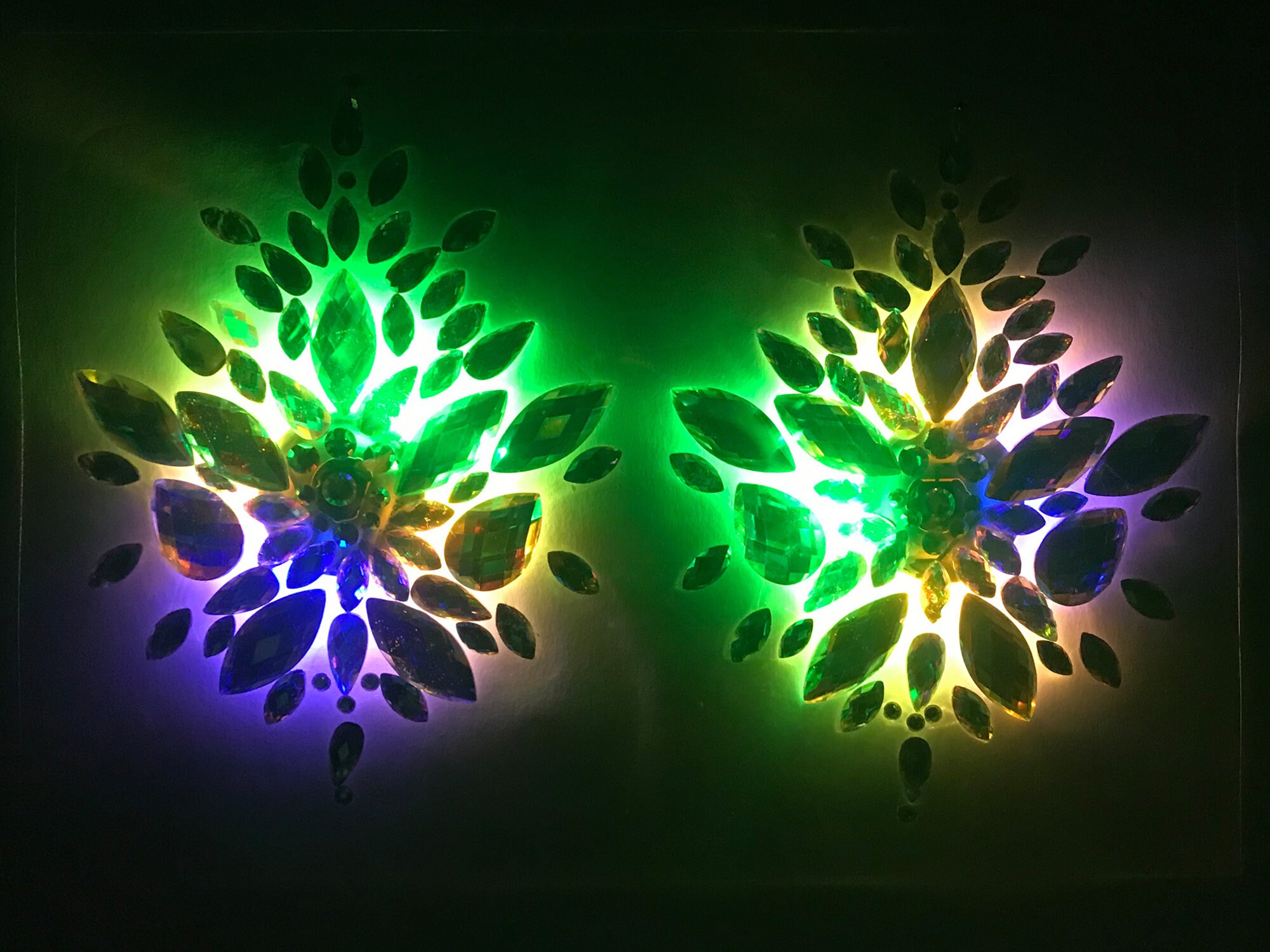 LED Pasties- Rhinestones: Light Up Nipple Covers by Sasswear