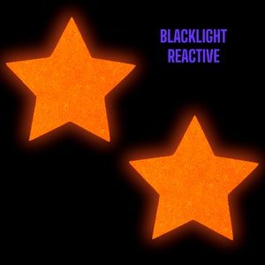 Rave Pasties Neon Orange Star Pasties, Schwarzlicht Nippel Cover für Glow Party, Festivals, Large to Small