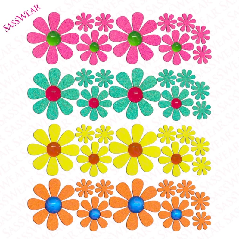 Blacklight Daisy Body Stickers - EDC Costume - Neon Daisy's - Blacklight Glow Party - Rave Outfit image 8