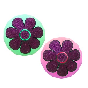 Blacklight Daisy Body Stickers EDC Costume Neon Daisy's Blacklight Glow Party Rave Outfit Pasties only