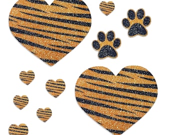 Glitz Nips Tiger Print Pasties and Paw Print Body Stickers