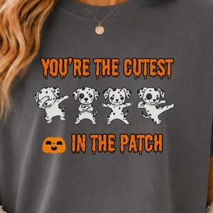 Dalmatian Halloween T-shirt, Pumpkin Patch Dab Puppy Tee, Fall Dog Lover Gift