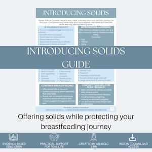Introducing Solids While Breastfeeding Guide | Baby-Led Weaning & First Foods | Starting Solids Printable PDF | Complementary Feeding Guide