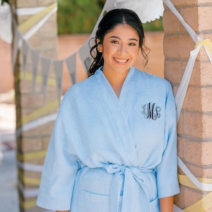 Personalized Cotton Waffle Spa Robe: ComfortSoft Bridal Party Gift
