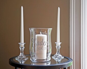 glass candle stands for weddings