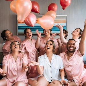 Luxurious Personalized Wedding Bridal Pajama Set - Perfect for the Bride and Bridal Party - Satin Bridesmaids Pajamas - Bridesmaids PJs