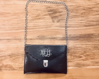BRIDESMAID GIFT - Bridal Purse - Bridesmaid Clutch Bag - Evening Bag - Vegan Leather Purse - Vegan Clutch - Black Purse - Little Black Bag