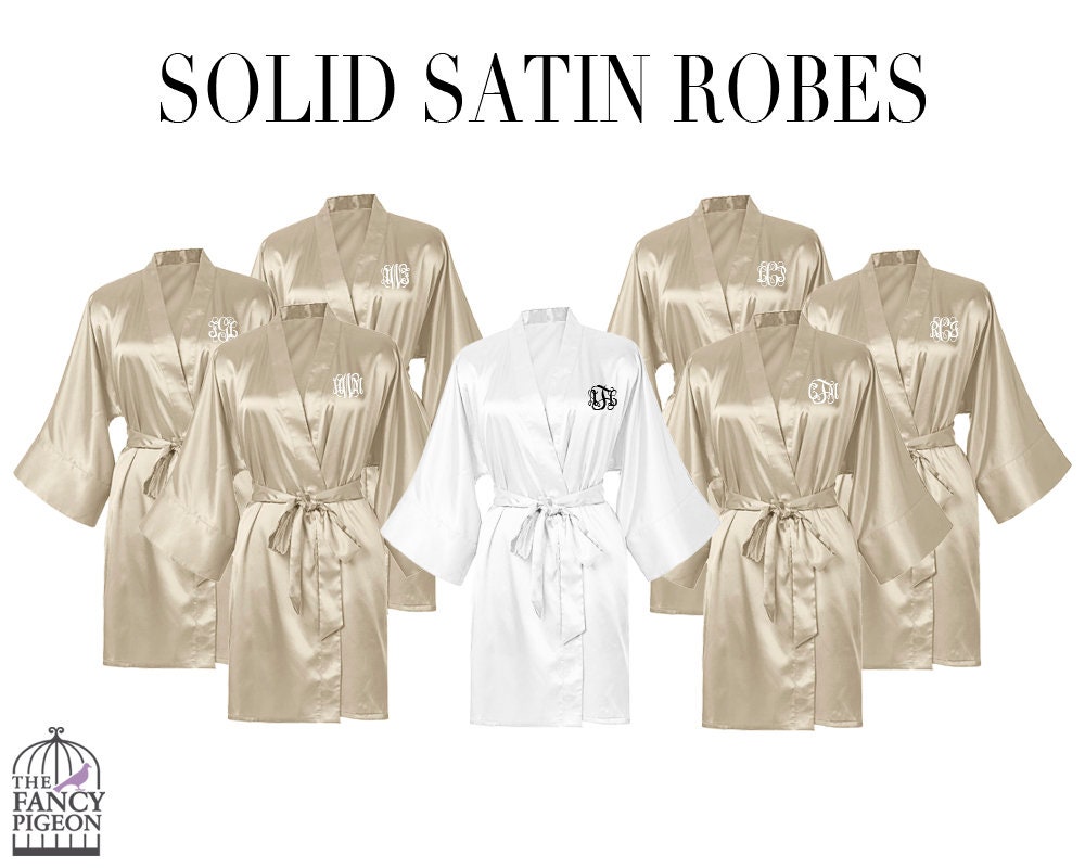 Champagne Bridesmaid Robes Bridal Party 