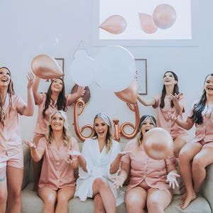 Bridesmaid PJ Set - Bridesmaid Pajama Set - Satin Pajama Set - Bridal Pajamas Set - Bride Pajamas - Monogrammed Pajamas - Bridesmaid Pajamas