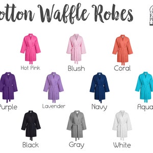 BRIDAL PARTY ROBES Navy Cotton Waffle Robes Bridesmaid Proposal Gifts Bridesmaid Robes Bride Squad Bridal Robe Cotton Robe immagine 5