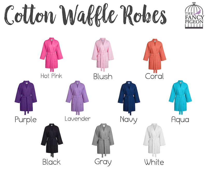 BRIDAL PARTY ROBES Navy Cotton Waffle Robes Bridesmaid Proposal Gifts Bridesmaid Robes Bride Squad Bridal Robe Cotton Robe immagine 5