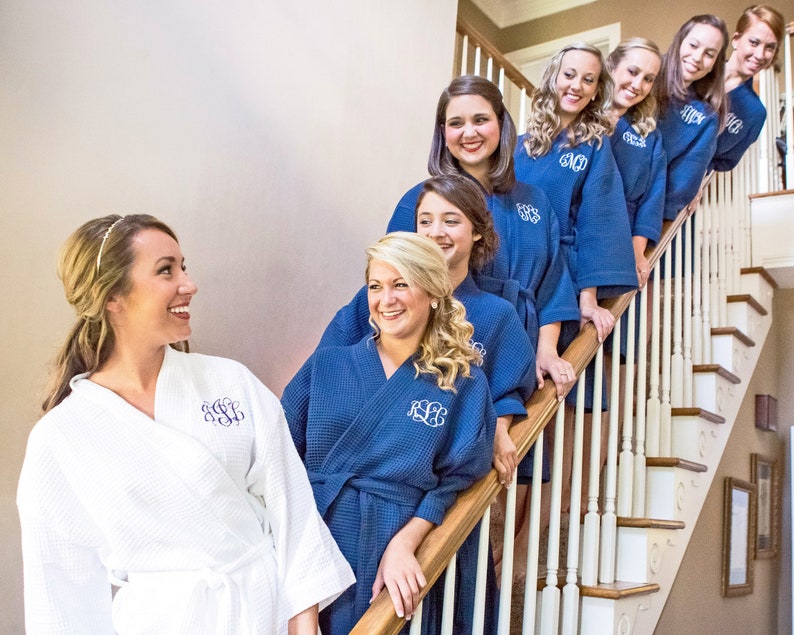 BRIDAL PARTY ROBES - Bride Robe - Cotton Robes - Dressing Gown - Getting Ready Robe - Wedding Robe - Cotton Robe for Bridesmaids - Spa Party 