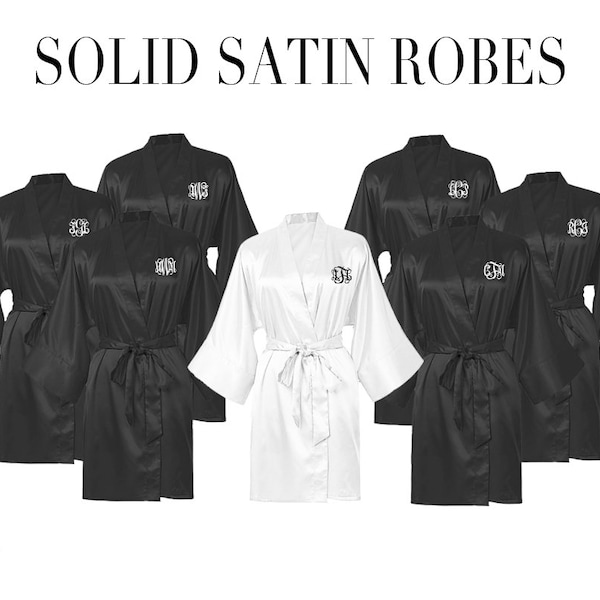 Black Bridesmaid Robes | Bridal Party Proposal | Best Bridesmaid Gifts