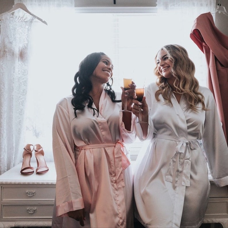 Clearance - Personalized Satin Robe - Bridesmaid Robes - Monogrammed Satin Robe - Bridesmaid Proposal - Budget Robes image 2