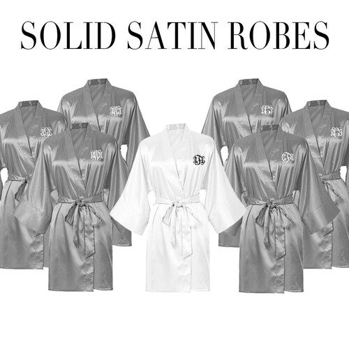 Gray Bridesmaid Robes Bridal Party Proposal Best Etsy