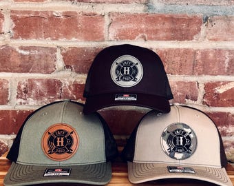 Custom Logo Trucker Hat - Leather Patch Hat - Your Logo Here - Personalized Trucker Cap - Small Business Promotion - Christmas Gift