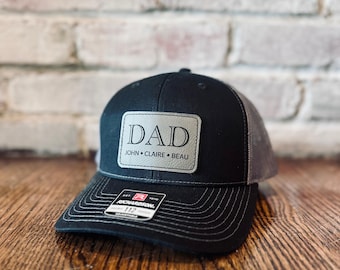 Personalized Dad Cap - Custom Trucker Hat - Kids Names - Gift For Dad  - Papa Hat - Grandpa Hat - Fathers Day Gift - Richardson 112 Cap