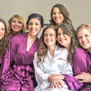 Satin Kimono Wedding Robes | Bridesmaid Proposal Gift for Bridesmaid Box | Bride Squad