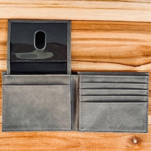 Carteira masculina personalizada - Carteira gravada a laser - Lembrança personalizada - Presente para padrinho - Carteira para padrinho - Porta-notas masculino - Presente para ele imagem 9