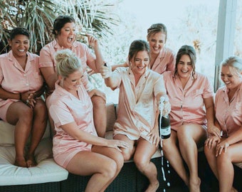Personalized Satin Bridesmaid Pajamas: Bridal Party PJs