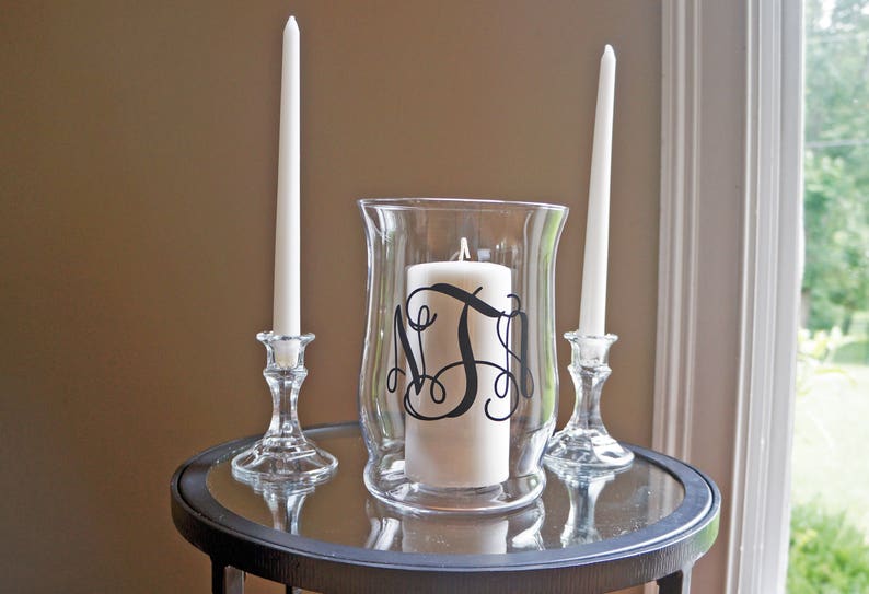 Unity Candle Holder Set Vine Monogram Vinyl Wedding Etsy