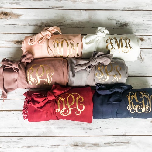 Set of 7 Bridesmaid Robes Bridesmaid Lace Robe Bridal Party Etsy