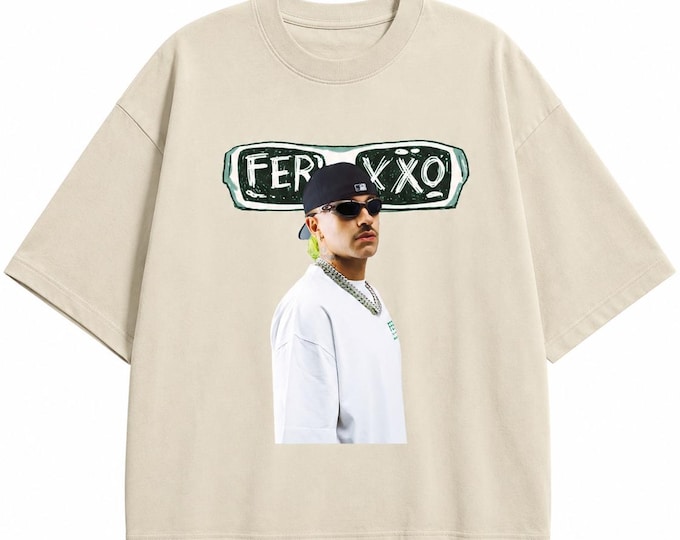 Feid Ferxxo Graphic Tee Beige Oversized T-Shirt