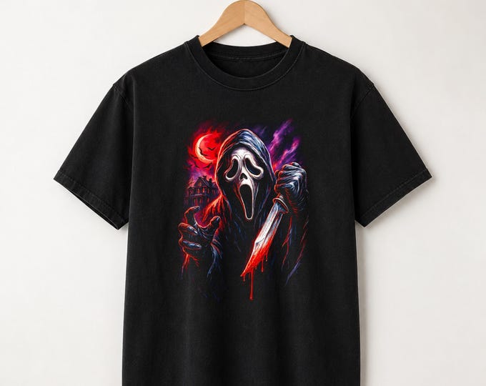 Scream Inspired Shirt Spooky Season Graphic Tee, Horror Lover Gift