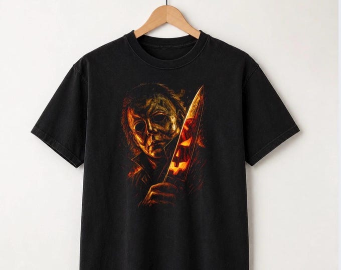 Vintage Slasher Horror Graphic Tee, Spooky Halloween Movie Shirt