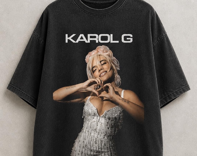 Karol G Inspired Shirt Vintage Washed Oversized Graphic T-Shirt