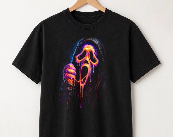 Scream Horror T-Shirt, Colorful Halloween Graphic Tee Spooky Horror Shirt